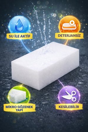 2’li Set Sihirli Sünger Deterjansız Temizlik Süngeri İnatçı Kir Yağ Kireç Silici