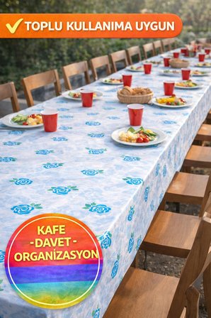 10'lu Rulo - 12 Metre 100x120 cm I Kullan At Masa Örtüsü Su Geçirmez Piknik Sofra Örtüsü