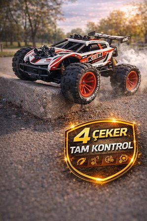 Uzaktan Kumandalı Araba 4x4 Şarjlı 30 Km Hızlı Dumanlı Off Road RC Araba 1:18 2.4GHz