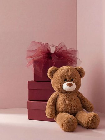 45 Cm Pelüş Oyuncak Ayı Kahverengi Büyük Boy Yumuşak Ayıcık CE Sertifikalı Uyku Arkadaşı