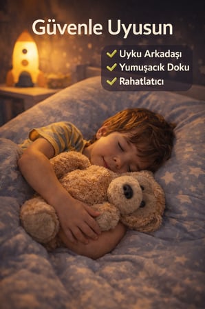 32 cm Açık Kahverengi Pelüş Oyuncak Boz Ayı Büyük Boy Yumuşak Ayıcık CE Sertifikalı Uyku Arkadaşı