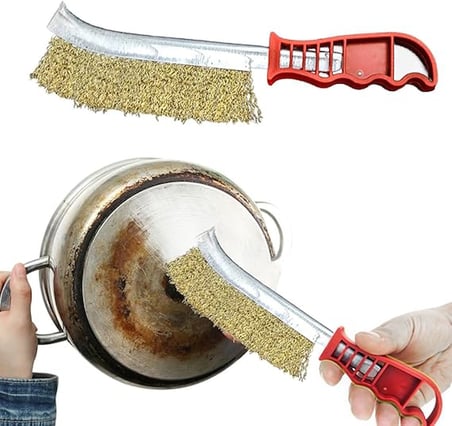 2’li Mangal Seti Izgara Temizleme Fırçası Tel + Yelpaze Kömür Üfleme Barbekü Aksesuarı