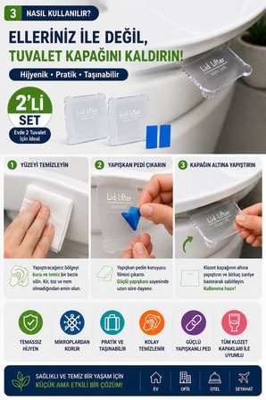 2’li Set Hijyenik Tuvalet Kapak Kaldırıcı  – Temassız ve Pratik Kullanım