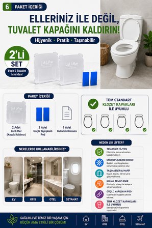 2’li Set Hijyenik Tuvalet Kapak Kaldırıcı  – Temassız ve Pratik Kullanım