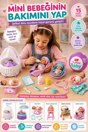 Mor Paket My Mini Baby Seri 2 Sürpriz Paket Mini Bebek Oyun Seti 15 Farklı Koleksiyon Figürü