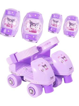 Kuromi Ayarlanabilir Çocuk Paten Seti 25-31 Numara 4 Tekerlekli Mor Koruyucu Setli Lisanslı Mor Seri