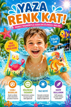 Çocuk Kolluğu 23x15 Cm Şişme Yüzme Kolluğu Havuz Deniz Yaz Tatil Eğlencesi
