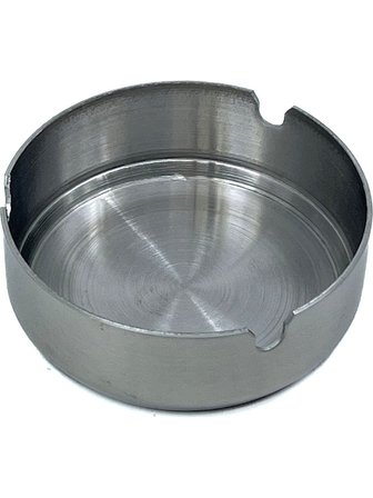2'li Set Paslanmaz Çelik Metal Küllük 8 cm Yuvarlak Masaüstü Küllük Mat Gümüş Dekoratif Modeli