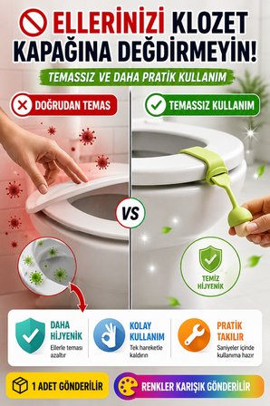 1 Adet Mantar Tasarımlı Klozet Kapağı Kaldırma Aparatı Silikon Hijyenik Tutacak Renkli 24 cm
