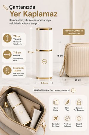 Beyaz Lüks Tasarım Taşınabilir Seyahat Diş Fırçası ve Macunu Saklama Kabı