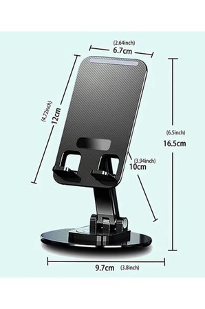 360° Dönebilir Katlanabilir Telefon ve Tablet Standı Masaüstü Tutucu Ofis Ders Toplantı Aparatı