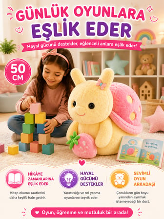 Salyangoz Figürlü Pembe Sırtlı Pelüş Oyuncak 50 CM Büyük Boy Yumuşak Dokulu Dekoratif Pelüş