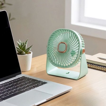 Şarjlı Masaüstü Vantilatör USB Mini Masa Fanı 3 Kademeli Ultra Sessiz Taşınabilir Yeşil 