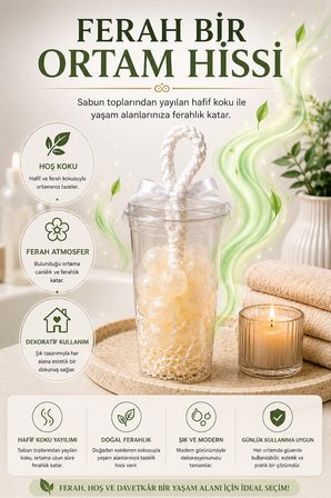 Krem Dekoratif Kokulu Sabun Bardak Aranjmanı Ortam Kokulandırıcı Şık Tasarım Banyo Ofis Salon Dekor 