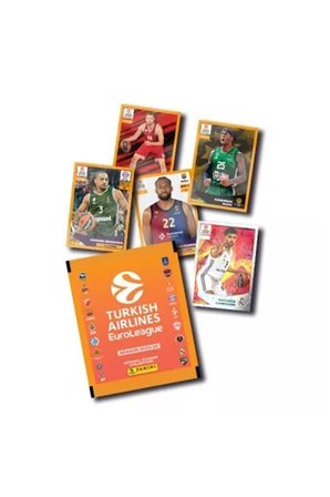 Promo Pack 2025-26 Turkish Airlines EuroLeague Panini Official Sticker 1 Kutu (36 Paket-180 adet)
