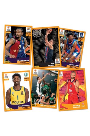 Promo Pack 2025-26 Turkish Airlines EuroLeague Panini Official Sticker 1 Kutu (36 Paket-180 adet)