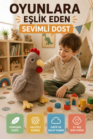 40 cm Kahverengi Tavuk Peluş Oyuncak Yumuşak Dokulu Sevimli Çocuk Oyun Arkadaşı Dekoratif Peluş Toy!
