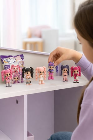 1 Adet K-Pop Palz 3D Mini Bebek 6 cm Sürpriz Paket Farklı Karakter Hareketli Eklem Oyuncak Figür