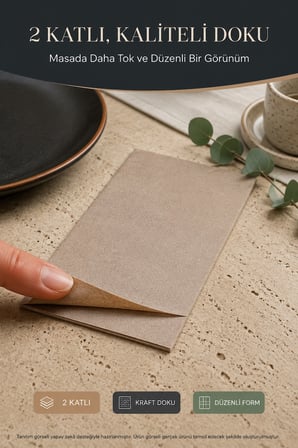 33x33 cm Kraft Garson Katlama Peçete 100 Adet 2 Katlı Kadınlar Günü Davet Parti Sofra Kağıt Peçetesi