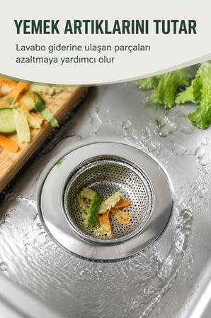 11 cm Paslanmaz Çelik Lavabo Süzgeci Mutfak Evye Gider Süzgeci Tıkanıklık Önleyici İnce Çöp Tutucu