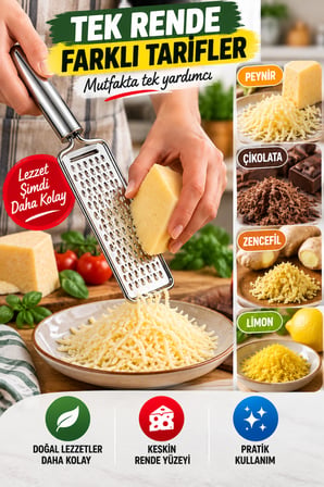 2'li Set Paslanmaz Çelik Rende ve Soyacak Oyacak Peynir Sebze Patates Limon Çikolata Mutfak Gereci