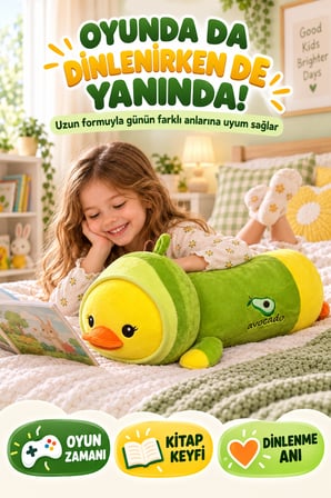 85 cm Uzun Avokadolu Ördek Peluş Oyuncak Yeşil Yumuşak Büyük Boy Uyku Arkadaşı Dekoratif Yastık XL