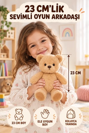 23 Cm Hareketli Ayı Peluş Oyuncak Kahverengi Oynar Baş Kol Bacak Yumuşak Sevimli Ayıcık Oyun Arkadaşı
