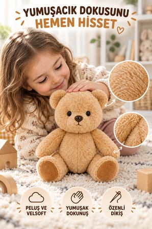 23 Cm Hareketli Ayı Peluş Oyuncak Kahverengi Oynar Baş Kol Bacak Yumuşak Sevimli Ayıcık Oyun Arkadaşı