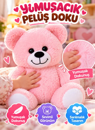 20 Cm Pembe Pelüş Ayıcık Yumuşak Oyuncak Sevimli Ayı Çocuk Oyuncağı Yumuşak Pelüş Oyun Arkadaşı Mini