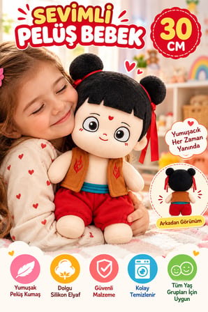 30 cm Peluş Bebek Yumuşak Oyuncak Sevimli Kız Bebek Çocuk Oyuncağı Sarılmalık Oyun Arkadaşı Çocuklar