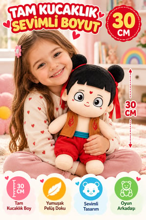 30 cm Peluş Bebek Yumuşak Oyuncak Sevimli Kız Bebek Çocuk Oyuncağı Sarılmalık Oyun Arkadaşı Çocuklar