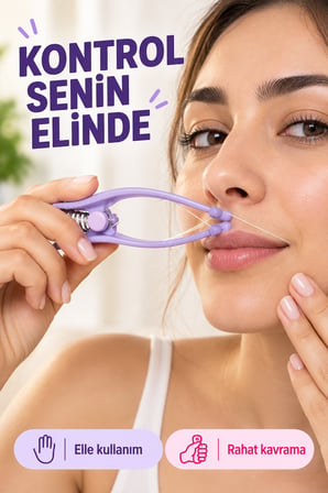 Slique İpli Kaş Bıyık Tüy Alma Aleti Manuel Yüz Epilasyon Aparatı Evde Pratik Bakım Karışık Renk