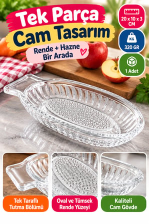 Cam Rende Bebek Meyve Püresi Rendesi Cam Elma Sebze Rendesi Manuel Pratik Mutfak Rendesi 20 cm Tekli