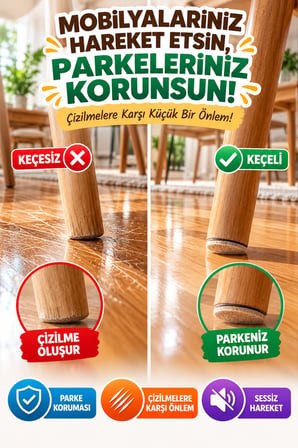 28 Adet Yapışkanlı Mobilya Keçesi 2,8 cm Yuvarlak Sandalye Masa Koltuk Ayağı Altı Parke Koruyucu Ped