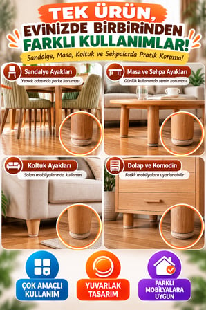 28 Adet Yapışkanlı Mobilya Keçesi 2,8 cm Yuvarlak Sandalye Masa Koltuk Ayağı Altı Parke Koruyucu Ped