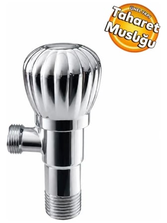 Çevirmeli Metal Taharet Musluğu Krom Kaplama 1/2 İnç WC Klozet Rezervuar Ara Musluğu Vanası Model 4 