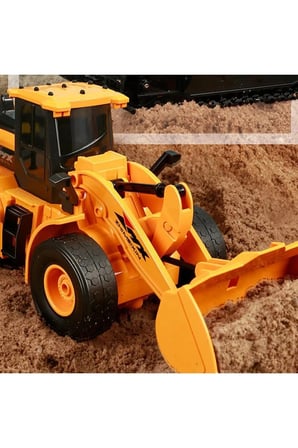 1:24 40 Mhz Uzaktan Kumandalı Şarjlı 6 Kanallı Dozer Kepçe Iş Makinası Oyuncağı