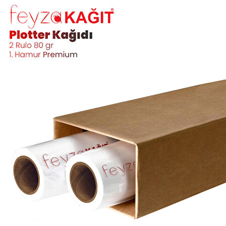 Feyza Kağıt® 1.Hamur Premium Opak 80gr Plotter (Çizim) Kağıdı 112cm x 100mt (2 Rulo)