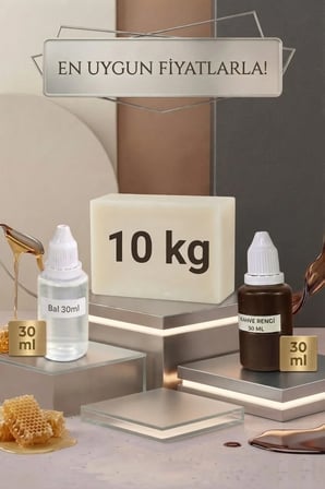 Kendi Sabununu Yap! 10 KG Opak Sabun Bazı + Bal Esansı +Kahverengi Boya