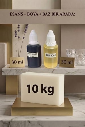 Kendi Sabununu Yap! 10 KG OpakSabun Bazı + Süt Esansı +Kahverengi Boya