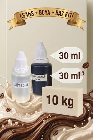 Kendi Sabununu Yap! 10 KG OpakSabun Bazı + Süt Esansı +Kahverengi Boya