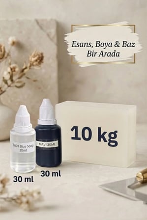 Kendi Sabununu Yap! 10 KG Opak Sabun Bazı + Blue Soap Esansı +Mavi Boya