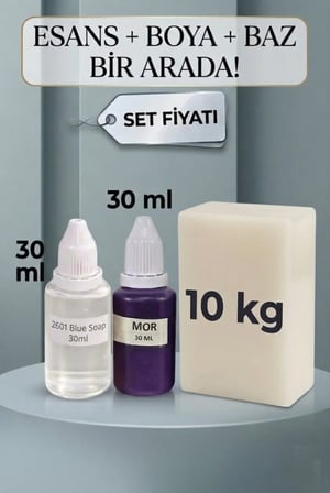 Kendi Sabununu Yap! 10 KG Opak Sabun Bazı + Blue Soap Esansı +Mor Boya