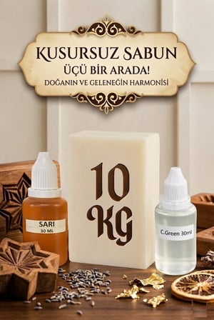 Kendi Sabununu Yap! 10 KG Opak Sabun Bazı +C.Green Esansı +Sarı Boya