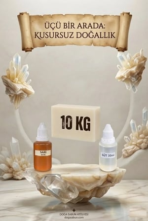 Kendi Sabununu Yap! 10 KG Opak Sabun Bazı + Süt Esansı +Sarı Boya