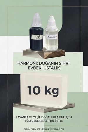 Kendi Sabununu Yap! 10 KG Opak Sabun Bazı + C.Green Esansı +Yeşil Boya