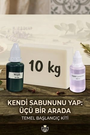 Kendi Sabununu Yap! 10 KG Opak Sabun Bazı + Lavanta Esansı +Yeşil Boya