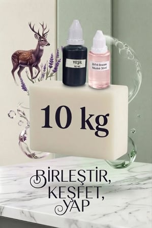 Kendi Sabununu Yap! 10 KG Opak Sabun Bazı + Dream Musk Esansı +Yeşil Boya