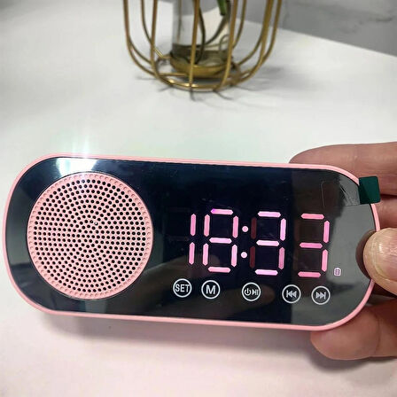Akıllı Çalar Saat FM Radyo BT Modu Çift Alarm Şarj Edilebilir Pil Parlaklık Ayarlı Tasarım