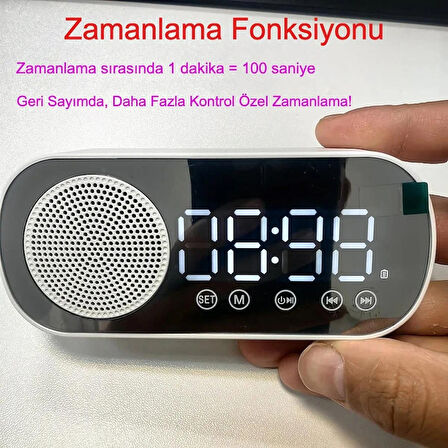 Akıllı Çalar Saat FM Radyo BT Modu Çift Alarm Şarj Edilebilir Pil Parlaklık Ayarlı Tasarım